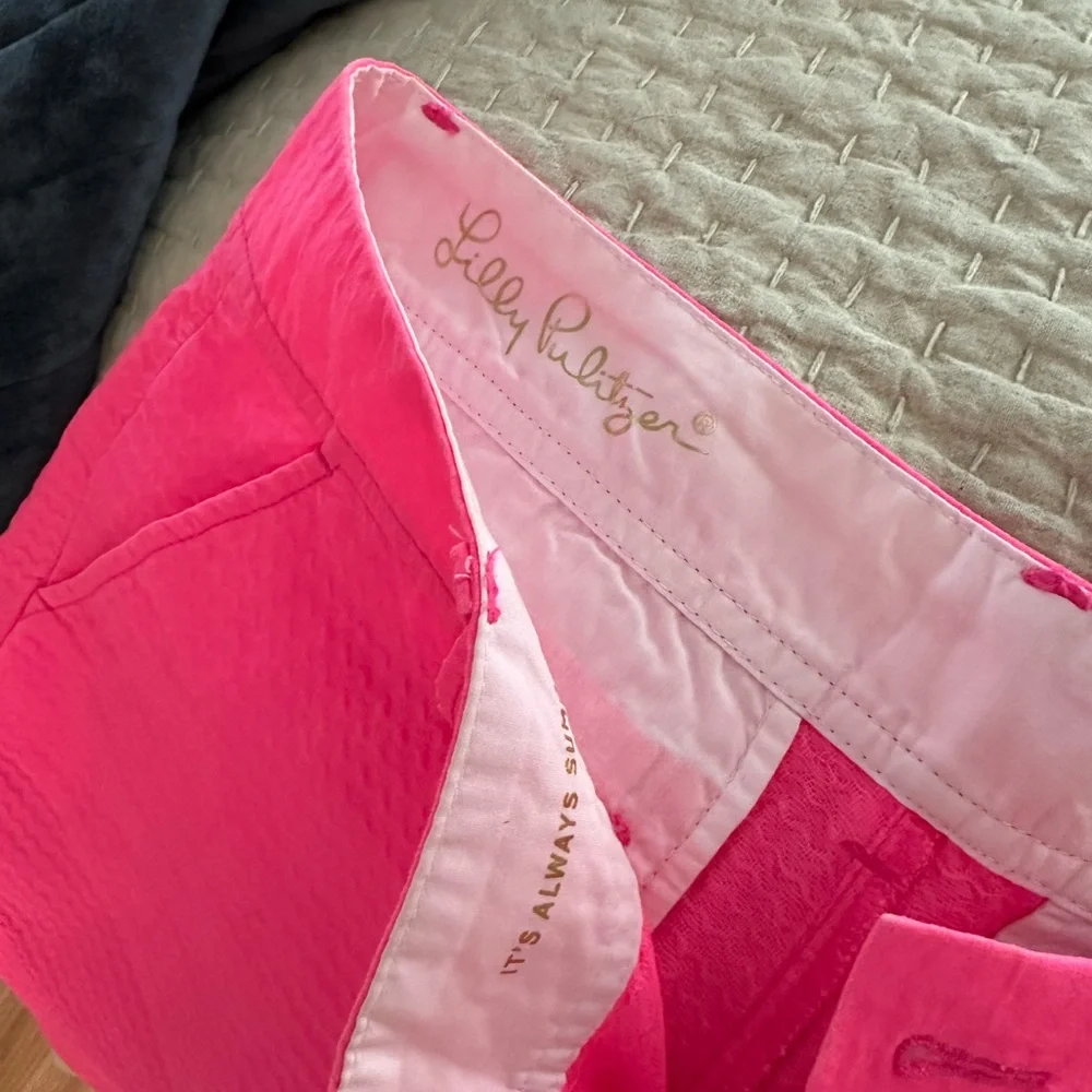 Lilly Pulitzer Vibrant Pink Textured Bermuda Shorts - Picture 3 of 6